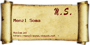 Menzl Soma névjegykártya